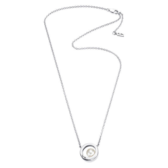 60's Pearl Halsketten Silber 42-45 cm