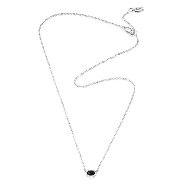 Love Bead Silber - Onyx Halsketten Silber