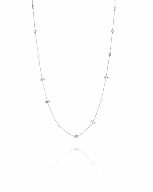 Dreams & Pearls Flow Halsketten Silber 80cm