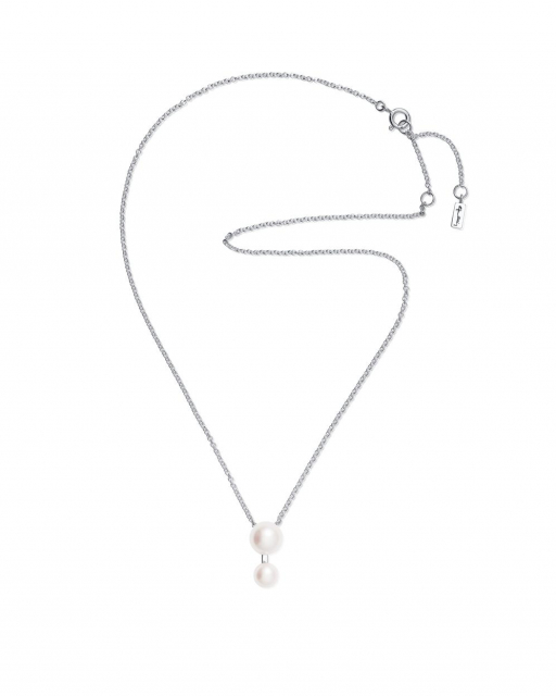 Drip Drop Pearl Necklace Silber