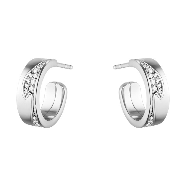 FUSION SMALL Ohrring Weißgold PAVÉ 0.18 CT