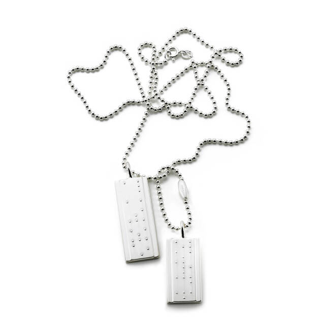 Make Love Not War Tags Hängeschmuck Silber