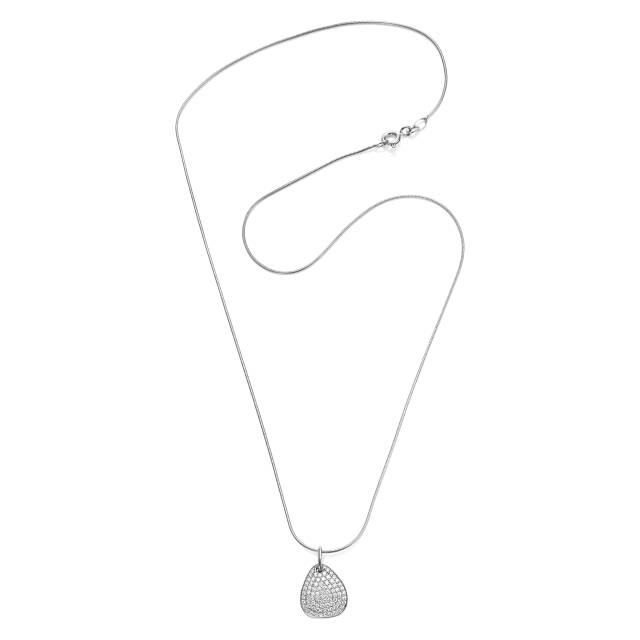 Little Rose Petal & Stars Hängeschmuck Weißgold