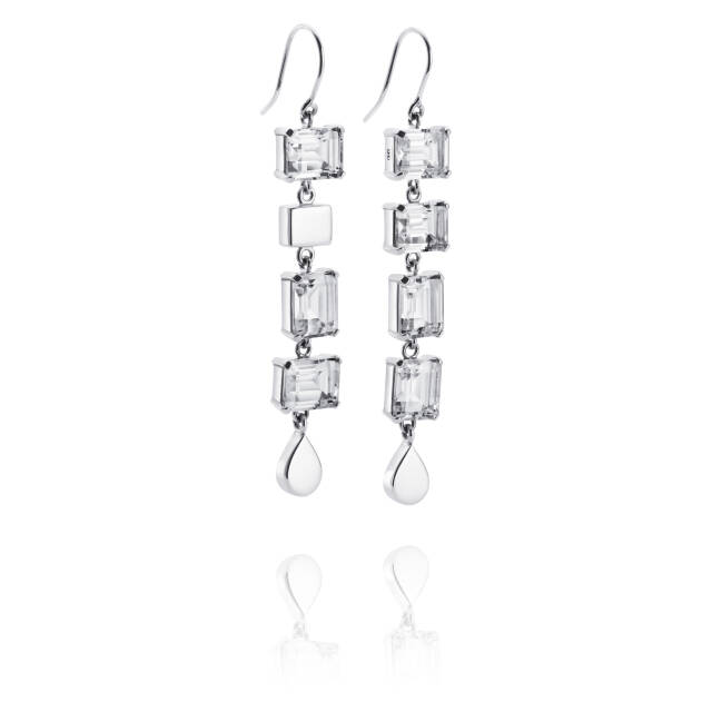 Crystal Fall - Clear Ohrring Silber