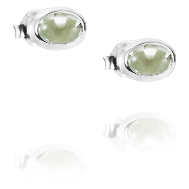 Love Bead Silber - Green Quartz Ohrring Silber