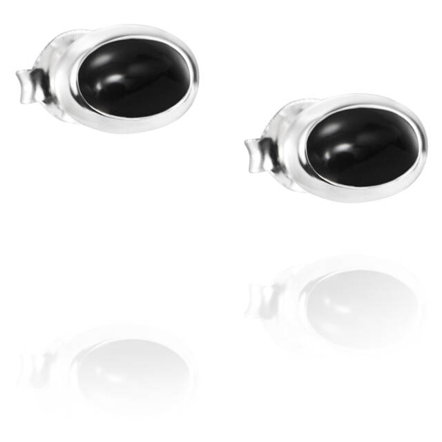 Love Bead Silber - Onyx Ohrring Silber