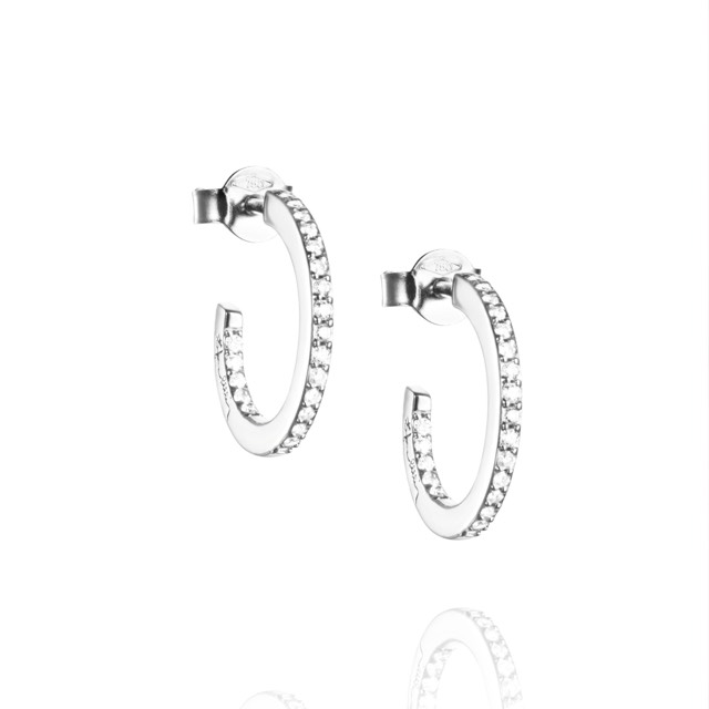 Star Hoops Ohrring Silber