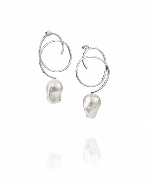 Curly Pearly Ohrring Silber