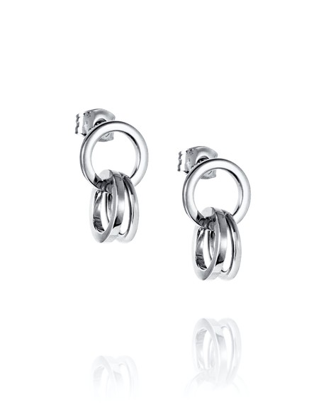 Messy rings ear Earrings Silver