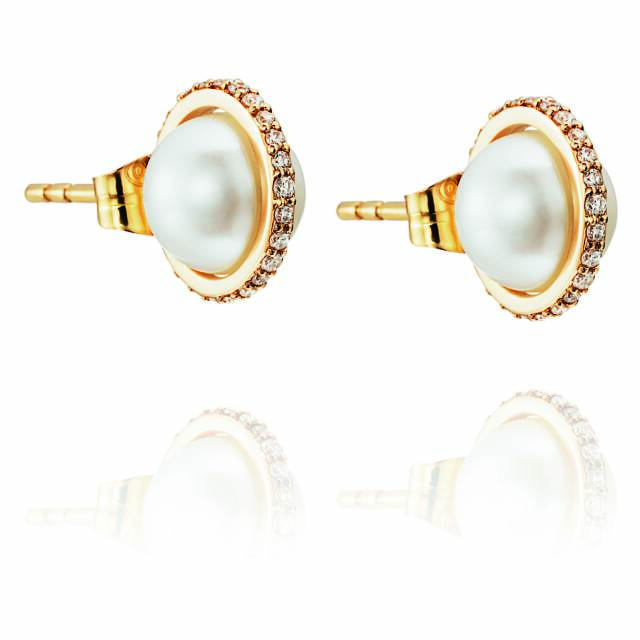 Day Pearl & Stars Ohrring Gold
