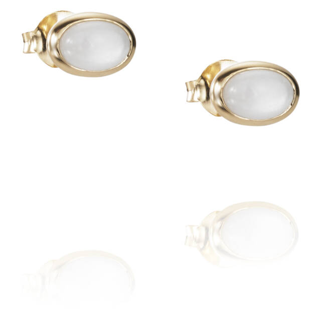 Love Bead - Moonstone Ohrring Gold