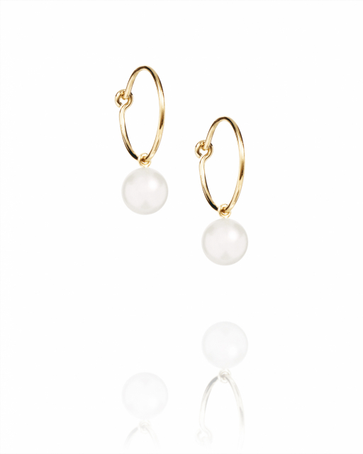 Pop Pearls Hoops Earrings Gold