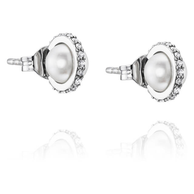 Little Day Pearl & Stars Ohrring Weißgold