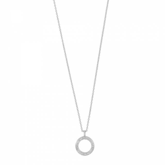 Oz round pendant neck 45 plain Silber-45 cm