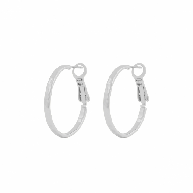 Kansas small ring ear 25mm plain Silber-Onesize