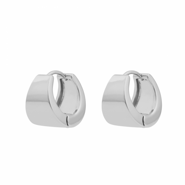 East wide oval ear plain Silber-Onesize