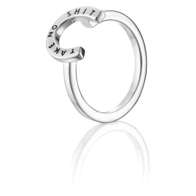 Little Take No Shit Ring Silber