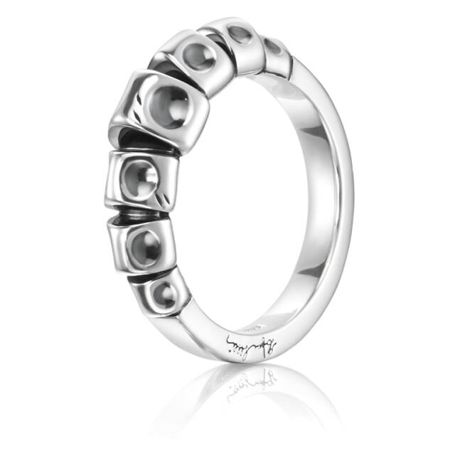 Slim Spine Ring Silber