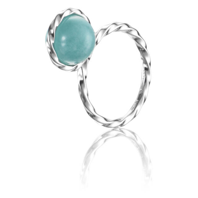 Twisted Orbit - Amazonite Ring Silber