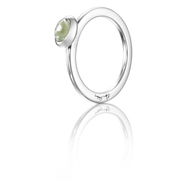 Love Bead Silber - Green Quartz Ring Silber
