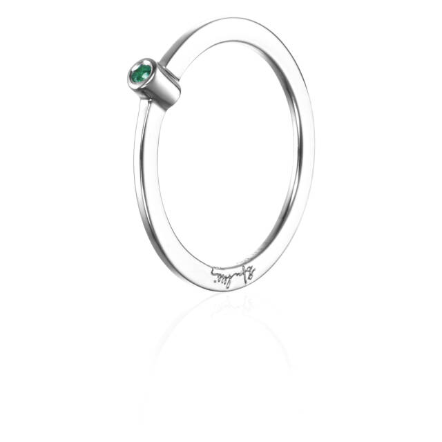 Micro Blink - Green Emerald Ring Silber