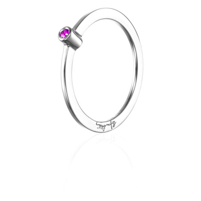 Micro Blink - Pink Sapphire Ring Silber