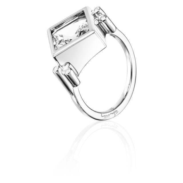 Shiny Memory - Crystal Quartz Ring Silber