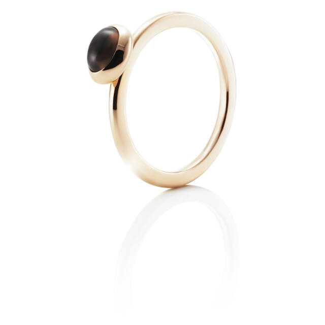Love Bead - Smokey Quartz Ring Gold