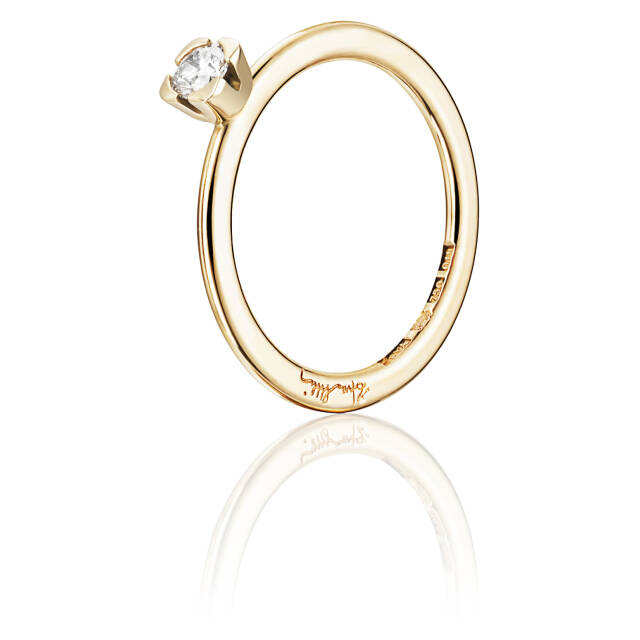 Love Bead Wedding 0.19 ct diamant Ring Gold