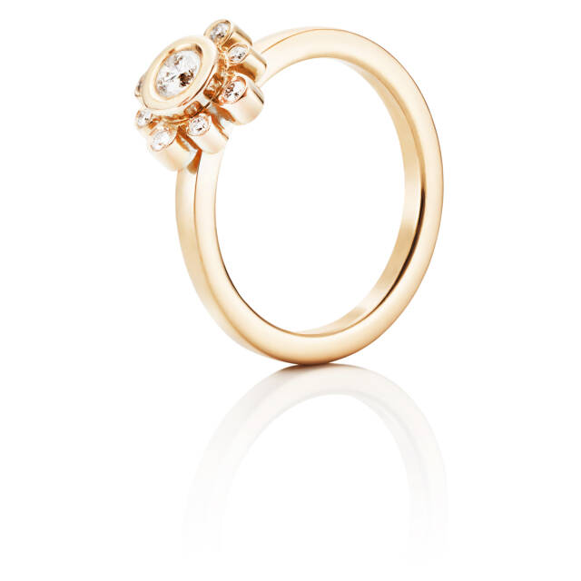Sweet Hearts Crown 0.19 ct diamant Ring Gold