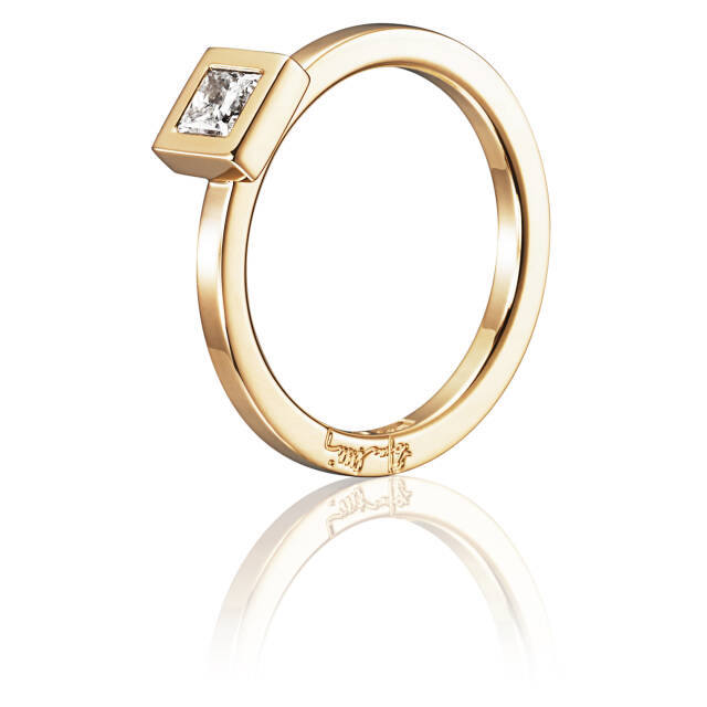 Princess Wedding Thin 0.30 ct diamant Ring Gold