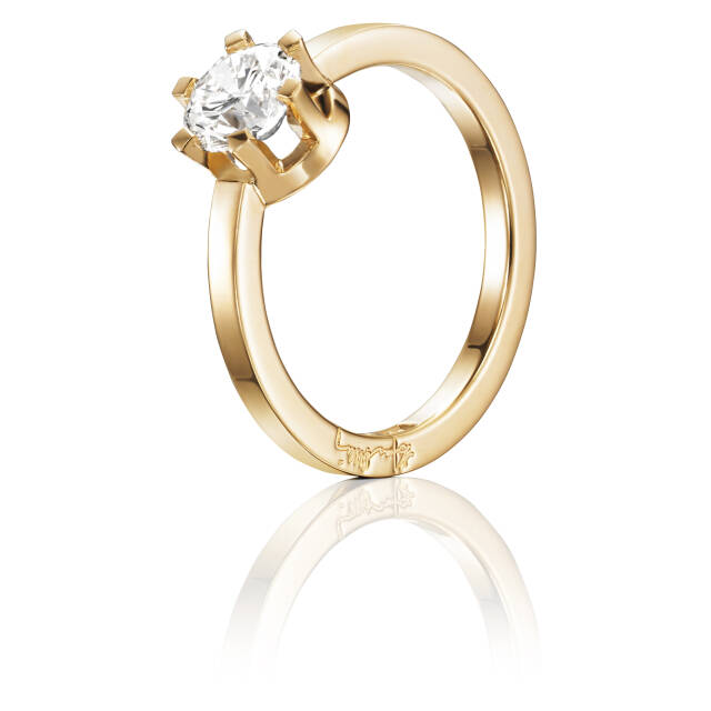 Crown Wedding 1.0 ct diamant Ring Gold