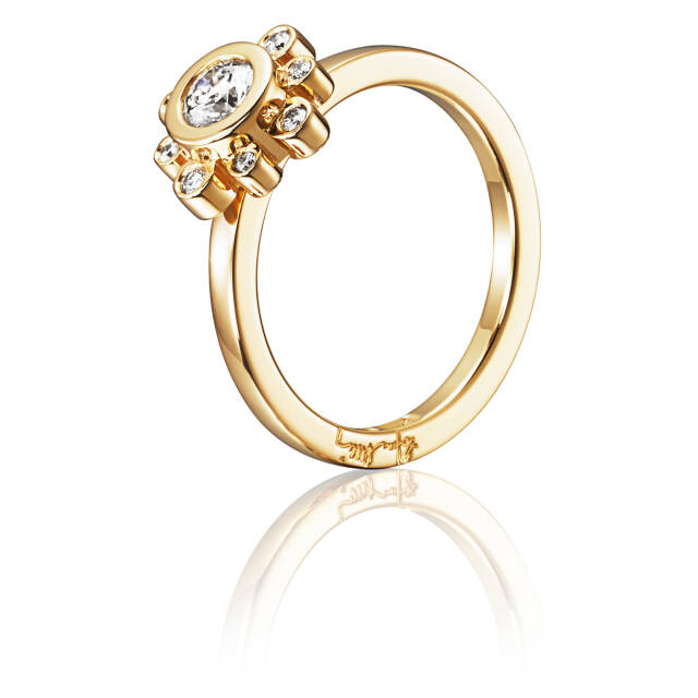 Sweet Hearts Crown 0.30 ct diamant Ring Gold