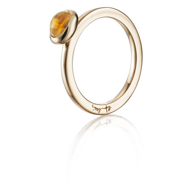 Love Bead - Citrine Ring Gold