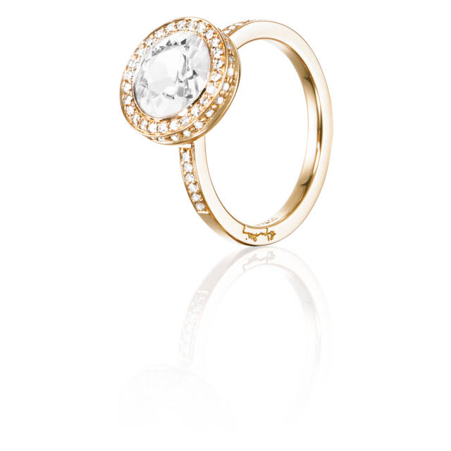Halo - Crystal Quartz Ring Gold