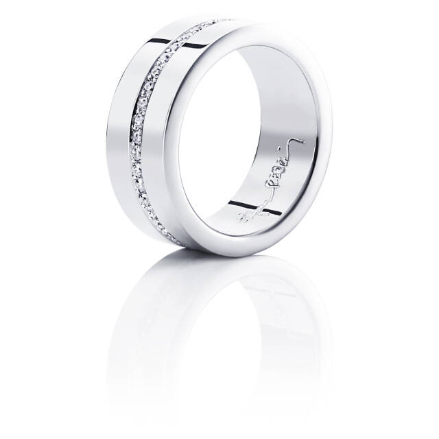 Wide & Stars Ring Weißgold