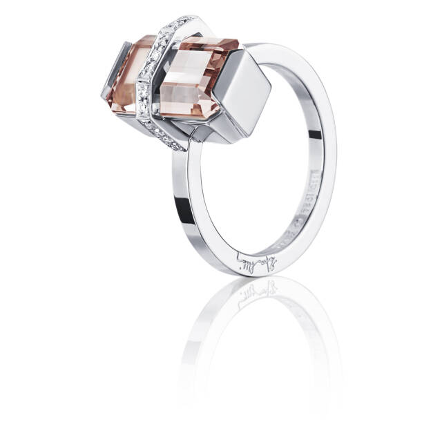 Little Bend Over - Morganite Ring Weißgold