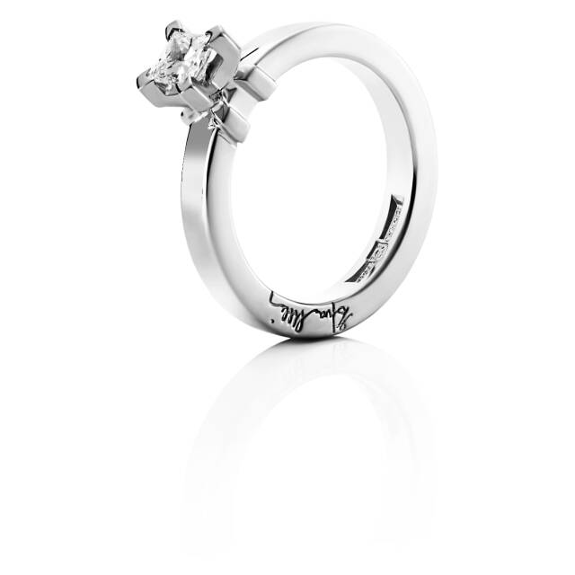 Dolce weiße Princess 0.40 ct diamant Ring Weißgold