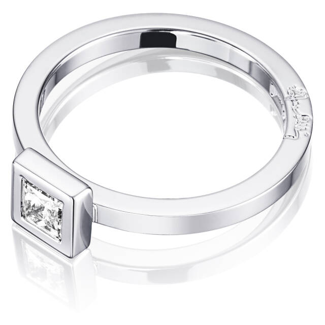 Princess Wedding Thin 0.30 ct diamant Ring Weißgold