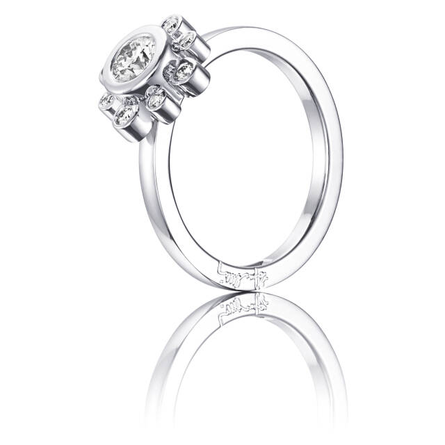 Sweet Hearts Crown 0.30 ct diamant Ring Weißgold