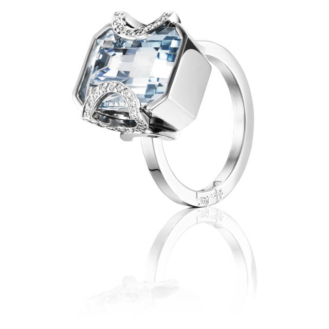 Little Magic Star - Aquamarine Ring Weißgold