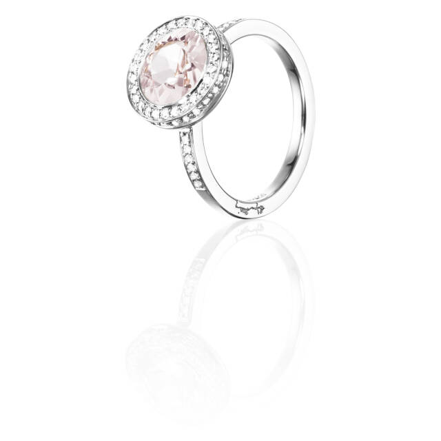 Halo - Morganite Ring Weißgold
