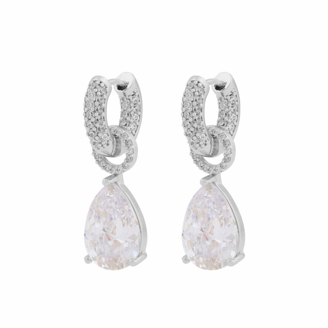 Naomi stone drop pendant ear Silber