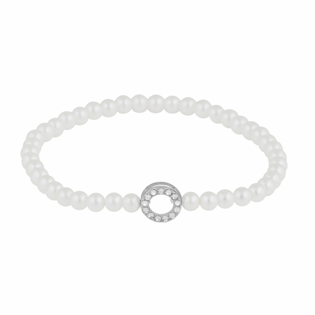 Callie elastic pearl Bracelet Silver