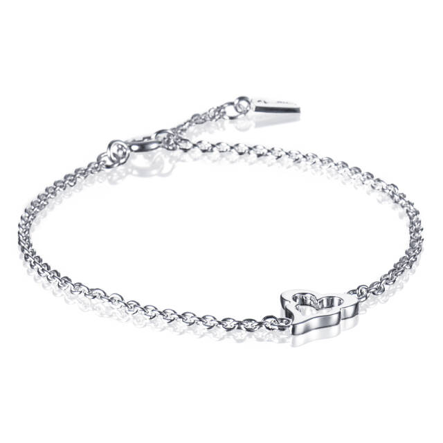 Mini Crazy Heart Armbänder Silber 17-19 cm