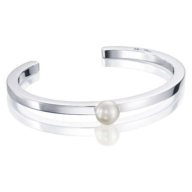 60's Pearl Cuff Armbänder Silber