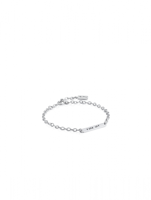 Power Plates Armbänder - Fuck Off Silber 16-19 cm