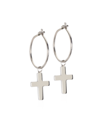 NT Ear Ring 14 mm, Pendant Cross 11 mm
