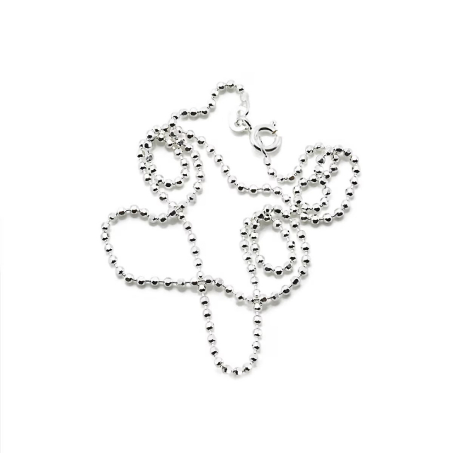 Bead Chain D/C 1.8 mm Halsketten Silber 36 cm