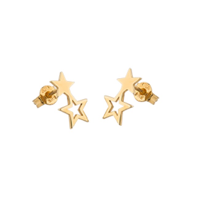 Double star Ohrring Gold